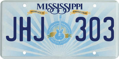 MS license plate JHJ303