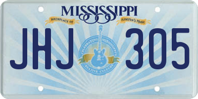 MS license plate JHJ305