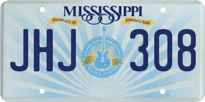 MS license plate JHJ308
