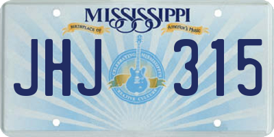MS license plate JHJ315