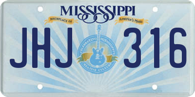 MS license plate JHJ316