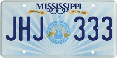 MS license plate JHJ333