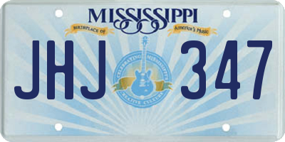 MS license plate JHJ347