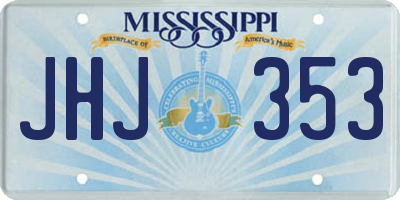 MS license plate JHJ353