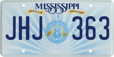 MS license plate JHJ363