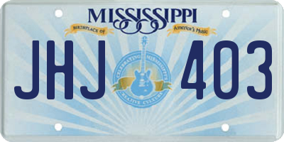 MS license plate JHJ403