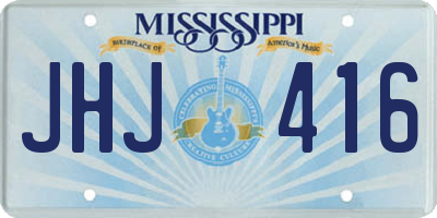 MS license plate JHJ416