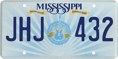 MS license plate JHJ432