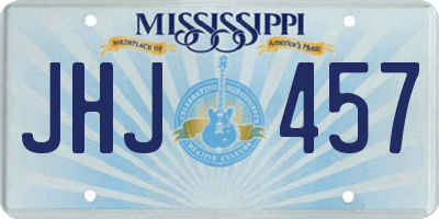 MS license plate JHJ457