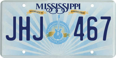 MS license plate JHJ467