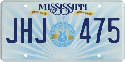 MS license plate JHJ475