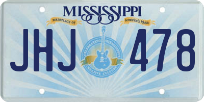 MS license plate JHJ478