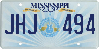 MS license plate JHJ494