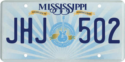 MS license plate JHJ502
