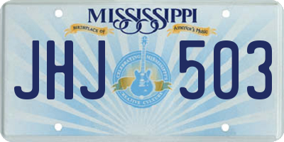 MS license plate JHJ503