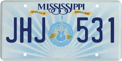 MS license plate JHJ531