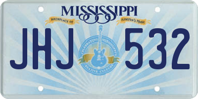 MS license plate JHJ532