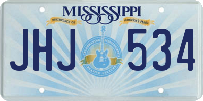 MS license plate JHJ534