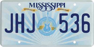 MS license plate JHJ536