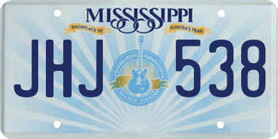 MS license plate JHJ538