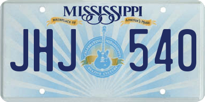 MS license plate JHJ540
