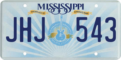 MS license plate JHJ543
