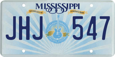 MS license plate JHJ547