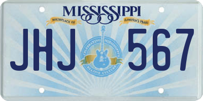MS license plate JHJ567