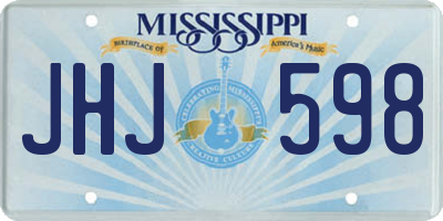 MS license plate JHJ598