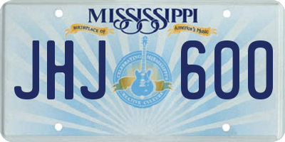 MS license plate JHJ600