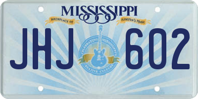 MS license plate JHJ602