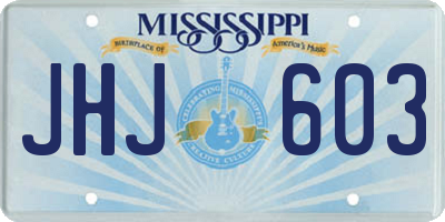 MS license plate JHJ603