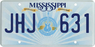 MS license plate JHJ631