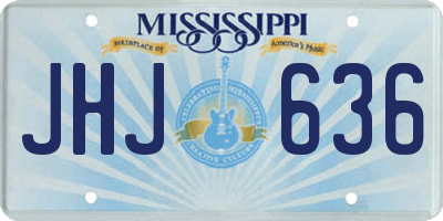 MS license plate JHJ636