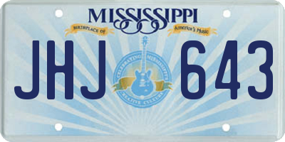 MS license plate JHJ643