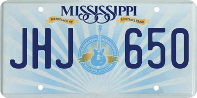 MS license plate JHJ650