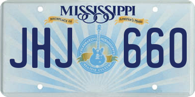 MS license plate JHJ660