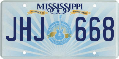 MS license plate JHJ668