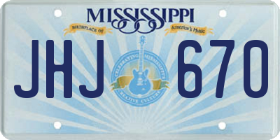 MS license plate JHJ670
