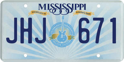 MS license plate JHJ671