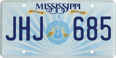 MS license plate JHJ685