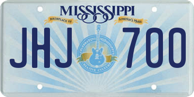 MS license plate JHJ700