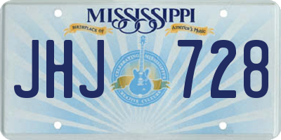 MS license plate JHJ728