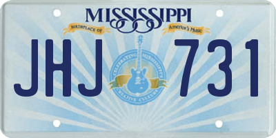MS license plate JHJ731