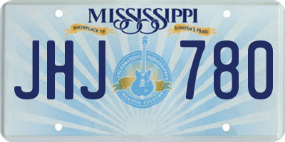 MS license plate JHJ780