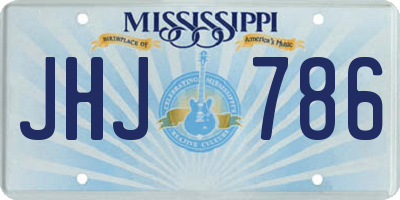 MS license plate JHJ786