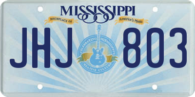 MS license plate JHJ803