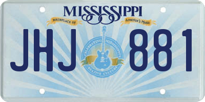 MS license plate JHJ881