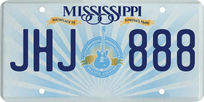 MS license plate JHJ888