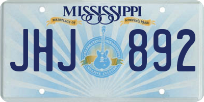 MS license plate JHJ892